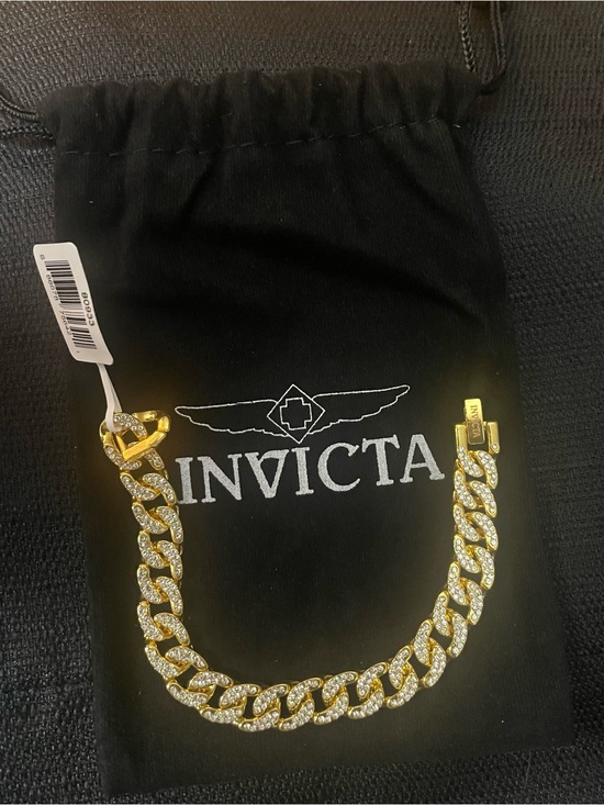 Invicta Other - Invicta Men’s Gold-Tone Crystal Cuban Link Bracelet - NWT’s